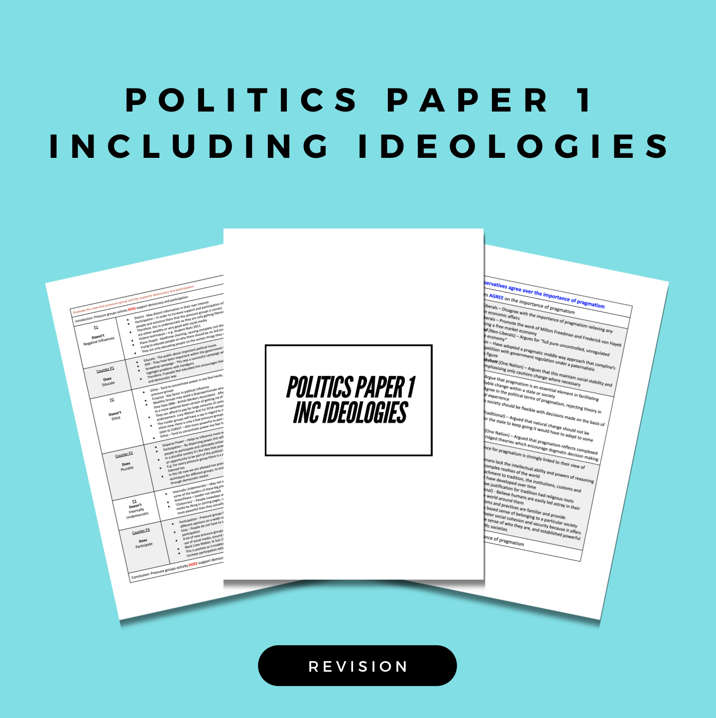 A* Paper One Essay Plans - Inc Ideologies