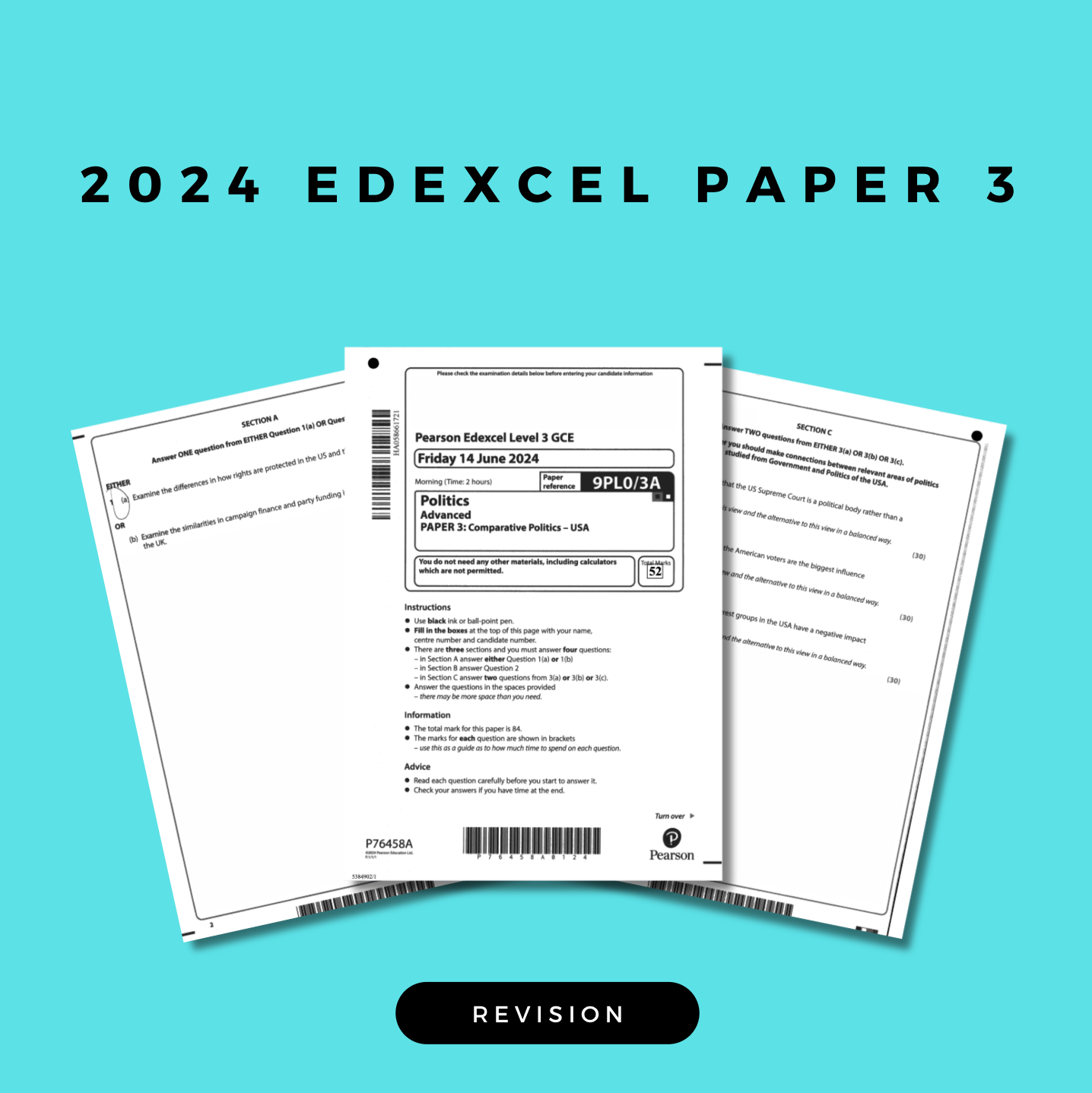 Edexcel A Level Politics Paper Three 2024